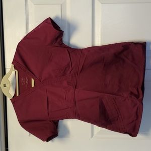 Cherokee Women's Junior Fit Mock Wrap Top xxs light burgundy